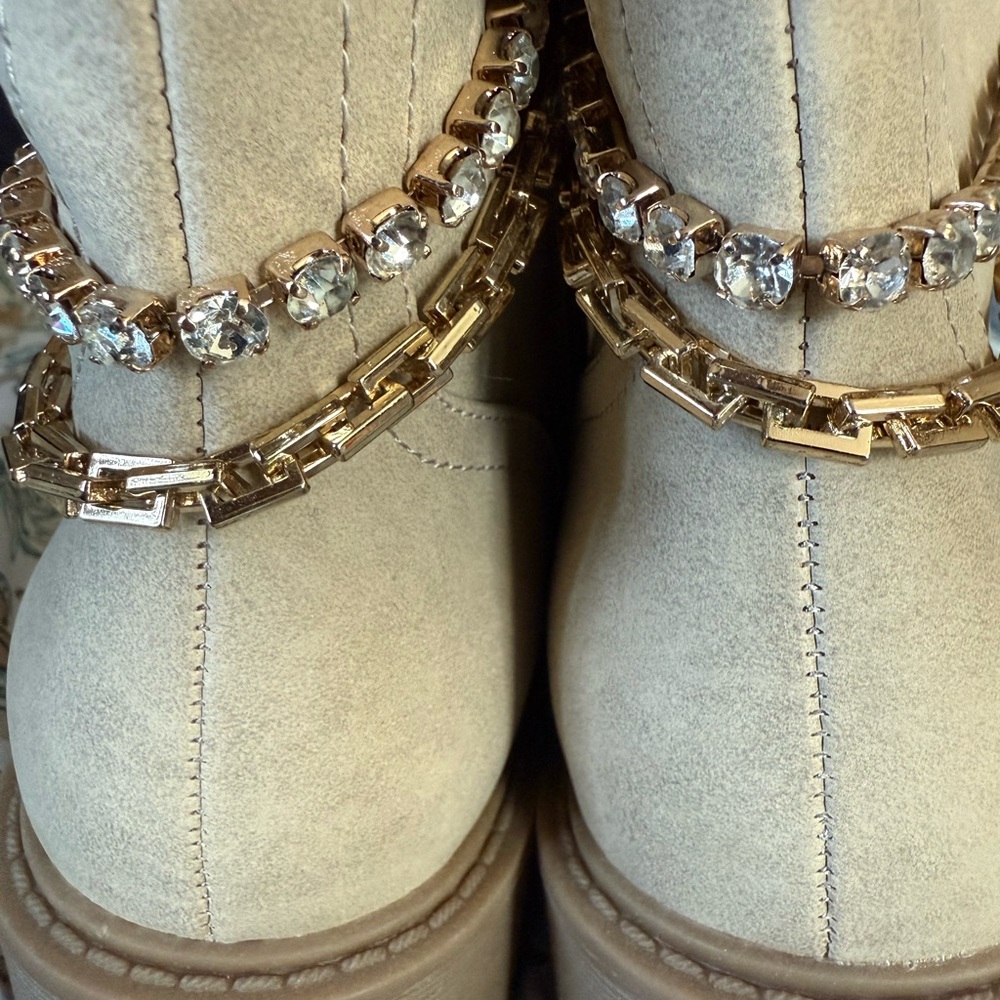Guess Gold and Silver Lace Up Boots